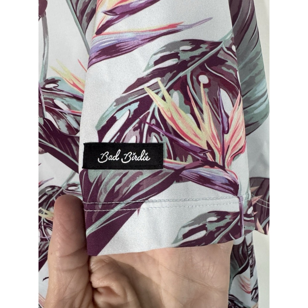 Bad Birdie Men's Shaka Floral Performance Golf Polo Size L Tropical Hawaiian - Picture 4 of 9
